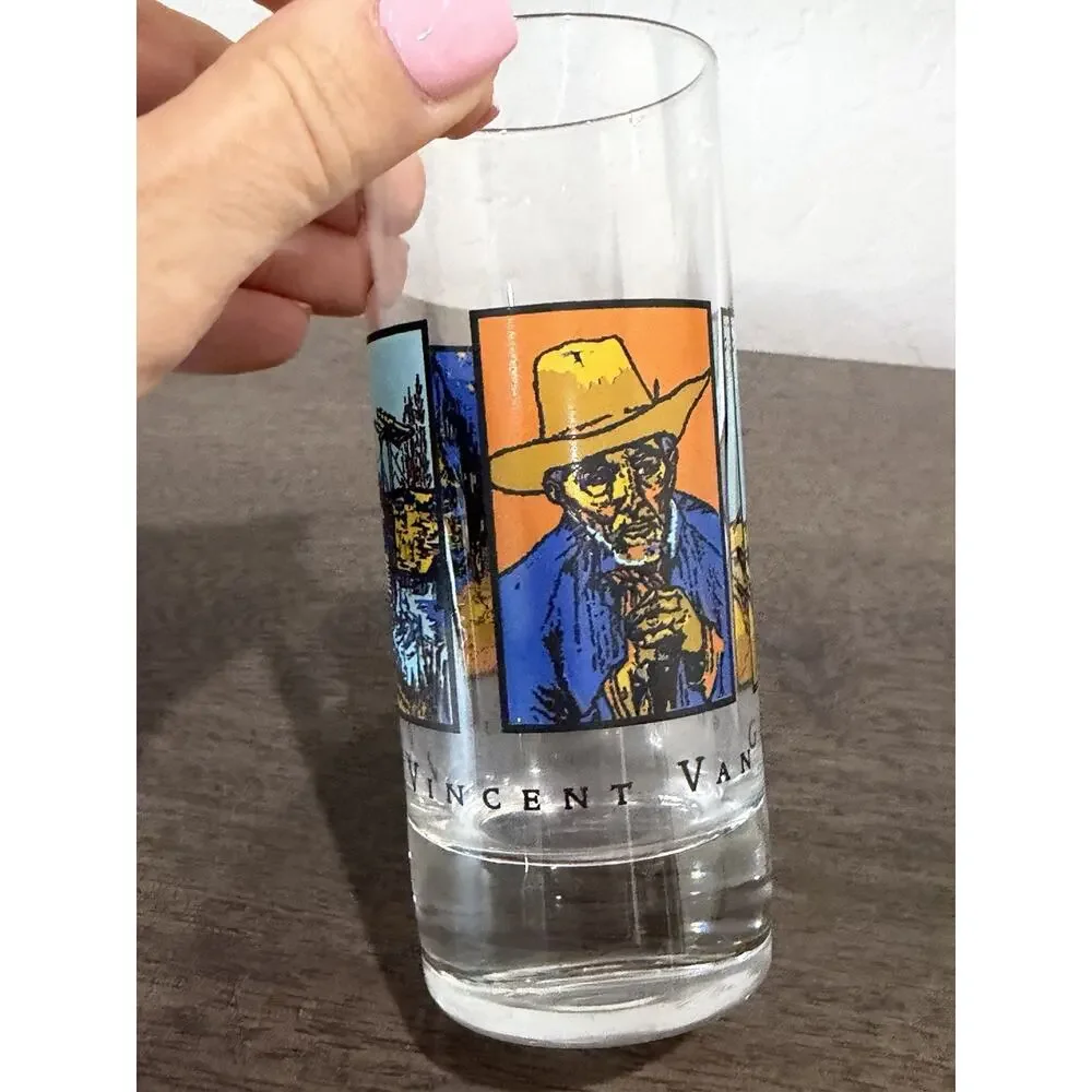 Vintage “Spirits” By Vincent Van Gough Glass Art Highball Drinking Glass Barware